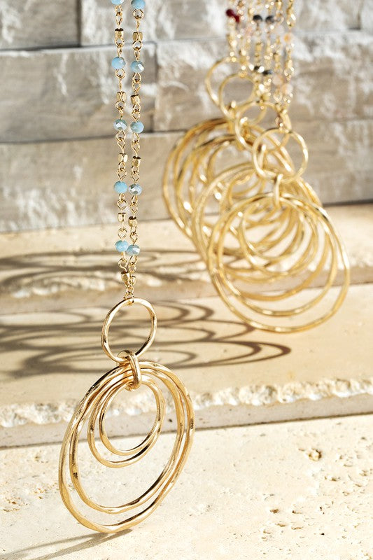Round Ring and Beaded Necklace