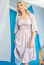 Load image into Gallery viewer, Ruched Waist Floral Dress
