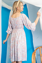Load image into Gallery viewer, Ruched Waist Floral Dress
