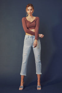 Sierra High Rise Straight Jeans by KanCan