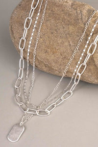 Silver Pendant Layered Necklace