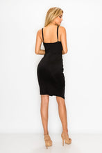 Load image into Gallery viewer, Sleeveless Solid Wrap Midi Dress
