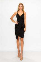 Load image into Gallery viewer, Sleeveless Solid Wrap Midi Dress
