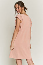 Load image into Gallery viewer, Solid Ribbed Ruffled Dress
