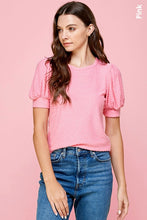 Load image into Gallery viewer, Swiss Dot Top with Puffed Sleeves
