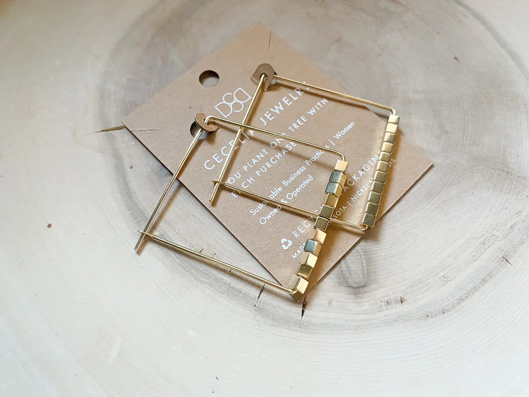 Square & Rectangle Hoop Earrings