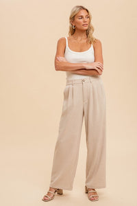 Textured Woven Wide Leg Pants