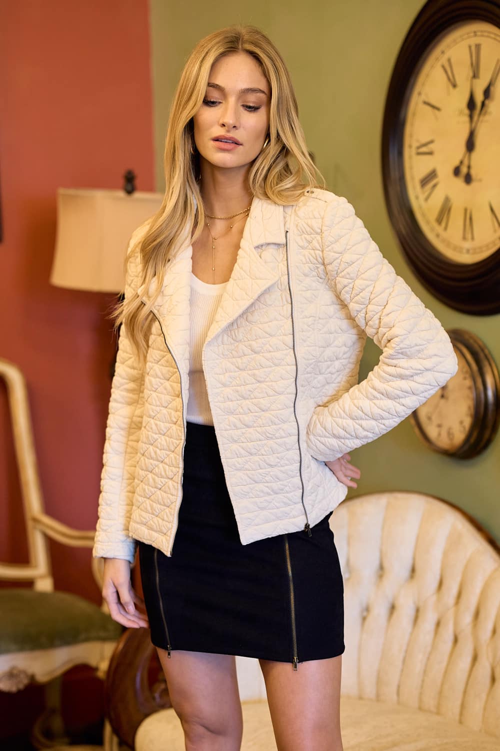 Textured Moto Jacket