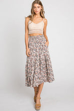 Load image into Gallery viewer, Tiered Floral Smocked Skirt
