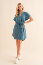 Load image into Gallery viewer, V-Neck Dolman Midi Shirt Dress
