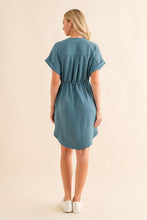 Load image into Gallery viewer, V-Neck Dolman Midi Shirt Dress

