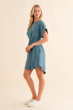 Load image into Gallery viewer, V-Neck Dolman Midi Shirt Dress
