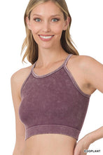 Load image into Gallery viewer, Washed Ribbed Cropped Racerback Cami
