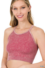 Load image into Gallery viewer, Washed Ribbed Cropped Racerback Cami
