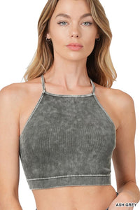 Washed Ribbed Cropped Cami
