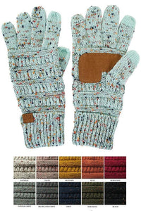 CC Cable Knit Confetti Smart Tip Gloves