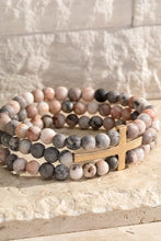 Load image into Gallery viewer, Cross Charm Set Natural Stone Bracelet
