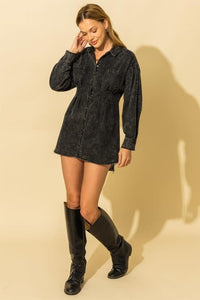 Long Sleeve Denim Shirt Dress