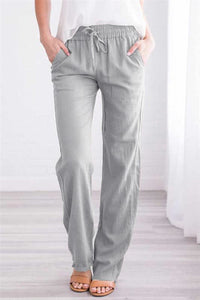 Drawstring Elastic Waist  Pants