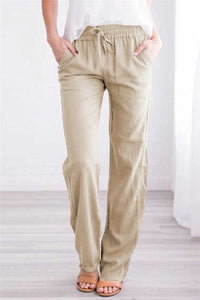 Drawstring Elastic Waist  Pants