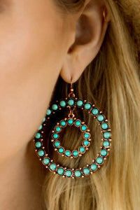 Natural Stone Double Loop Earrings