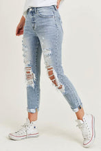 Load image into Gallery viewer, Risen Distressed Cuffed Skinnies Plus
