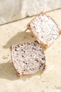 Shimmery Square Stud Earrings