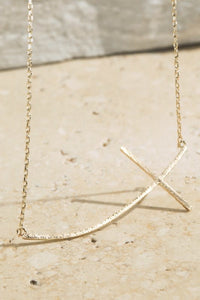 Side Cross Pendant Necklace