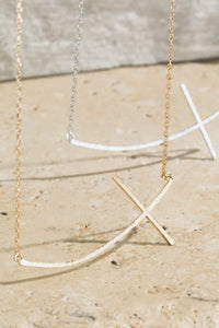 Side Cross Pendant Necklace