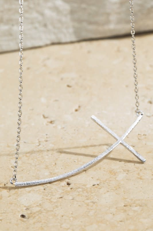 Side Cross Pendant Necklace