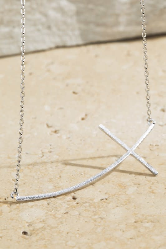 Side Cross Pendant Necklace