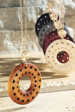 Load image into Gallery viewer, Wood Circle Pendant Necklace
